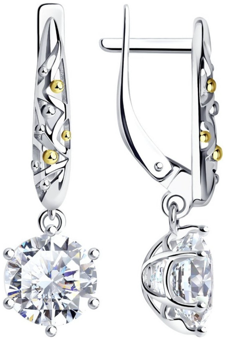 Серьги SOKOLOV 92021902 вес 2.99 г серебро, горный хрусталь купить,NaN