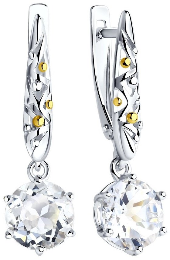 Серьги SOKOLOV 92021902 вес 3.03 г серебро, горный хрусталь купить,NaN