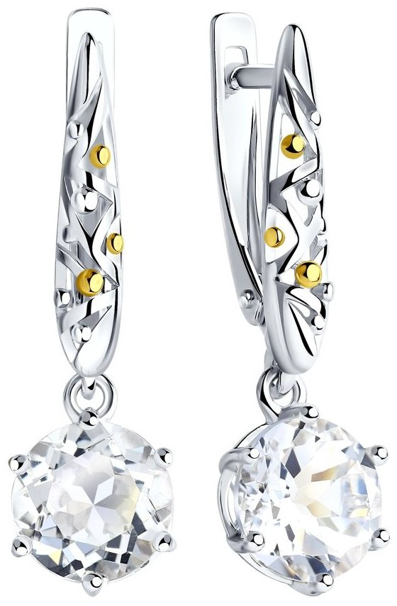 Серьги SOKOLOV 92021902 вес 3.03 г серебро, горный хрусталь купить,NaN