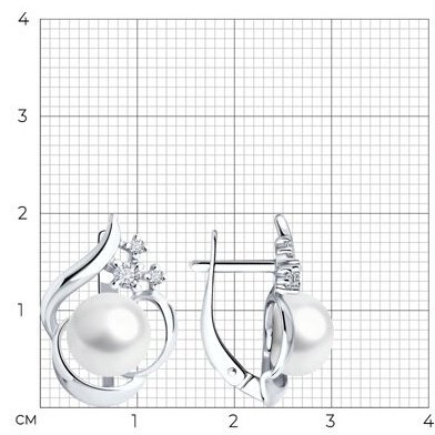 Серьги SOKOLOV 92022958 вес 3.91 г серебро, жемчуг купить,23464