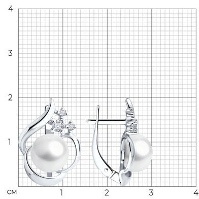 Серьги SOKOLOV 92022958 вес 3.91 г серебро, жемчуг купить,23464