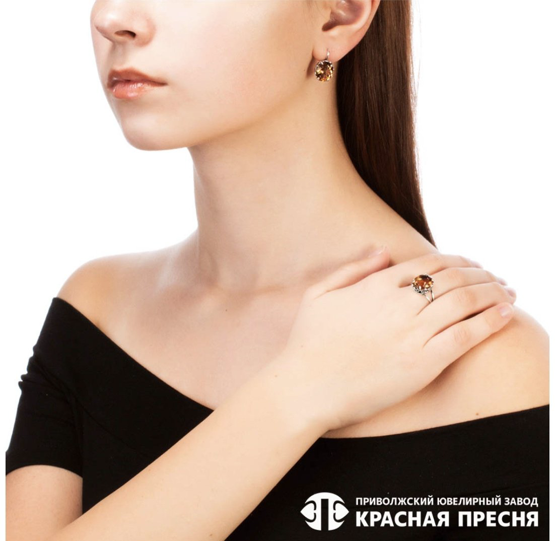 Серьги Красная пресня 33812370-22 вес 5.2 г серебро, султанит купить,32729