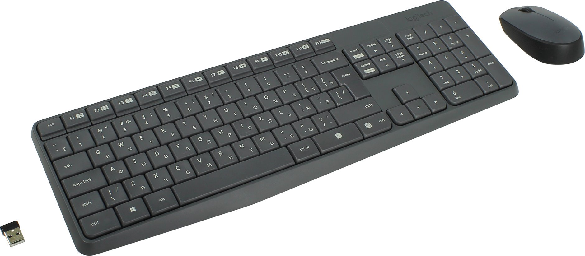 Клавиатура+мышь Logitech MK235 черная купить,0