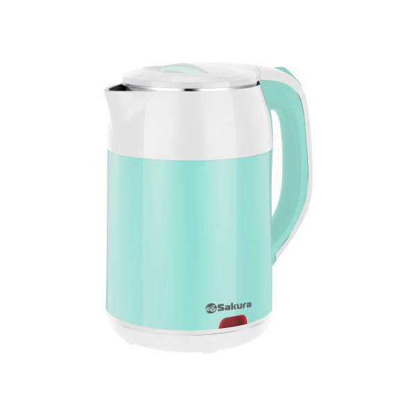 Электрочайник Sakura SA-2168WBL 1.8 л бело-бирюзовый купить,NaN