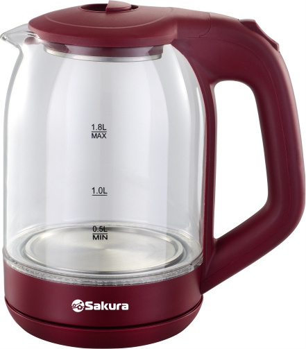 Электрочайник Sakura SA-2736R 1.8 л бордовый купить,NaN
