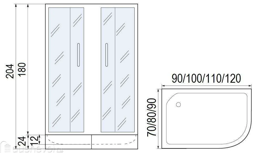 Ограждение душевое Мономах ДУ 100/80/180 МЗ BL R 100х204см серый купить,NaN