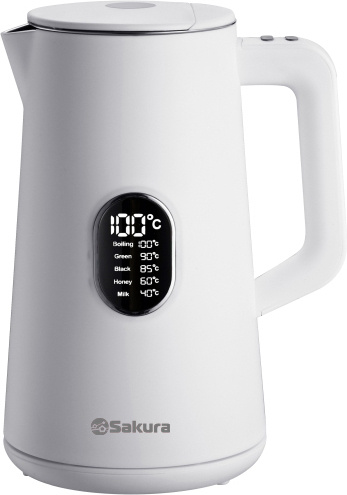 Электрочайник Sakura SA-2171W Premium 1.5 л белый купить,NaN