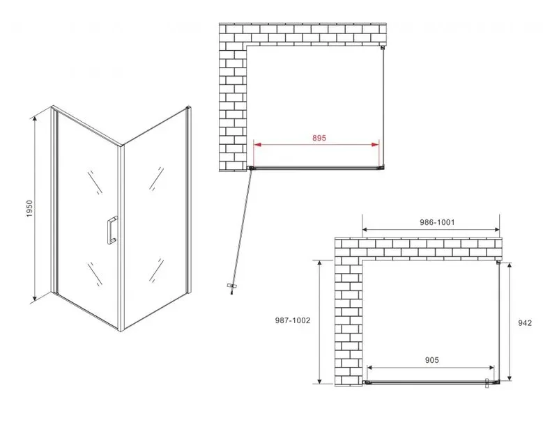 Душевой уголок Abber Sonnenstrand AG04100B-S100B 100х100х195см купить,463600