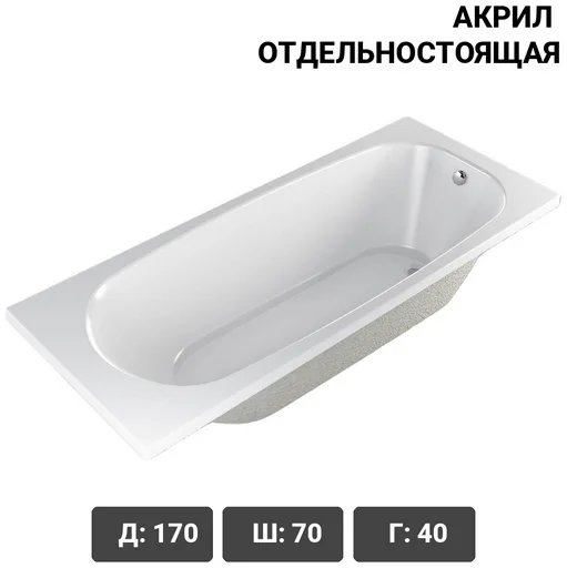 Ванна Cetus Alba 142372350 170х70см белый