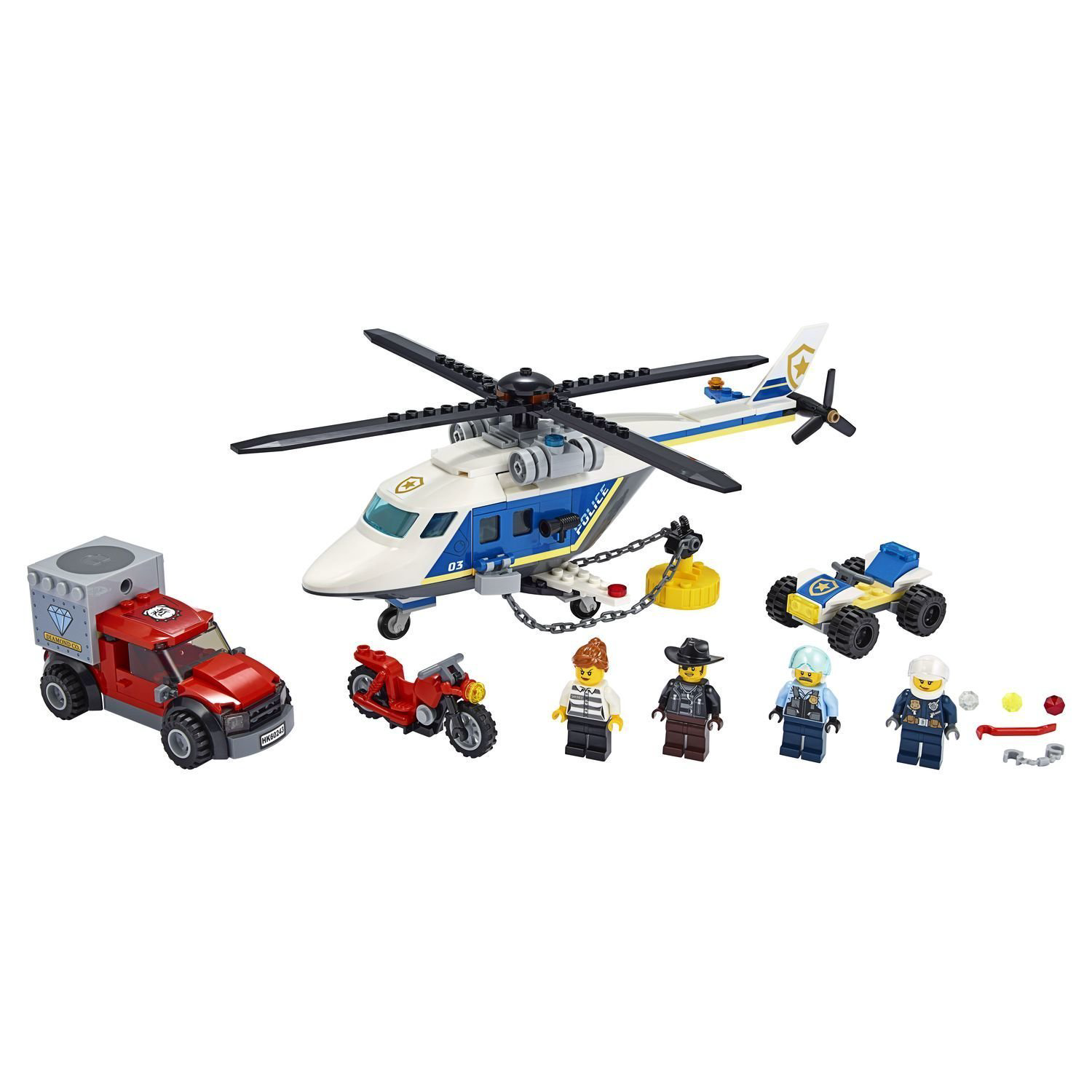 Конструктор Lego Город Погоня на полицейском вертолёте 60243
