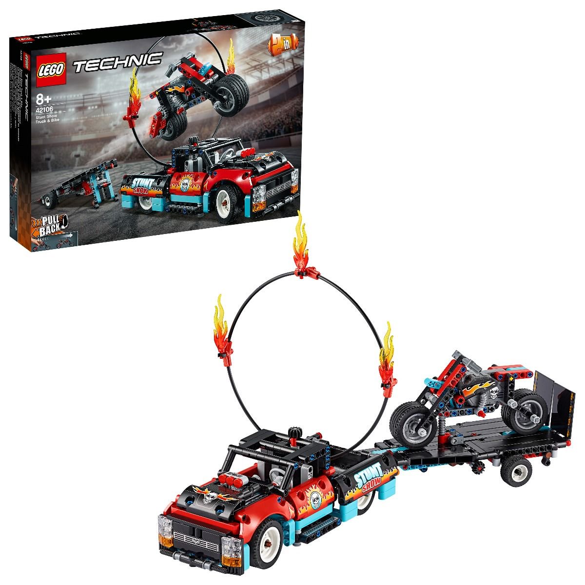 Конструктор Lego Техник Шоу трюков на грузовиках и мотоциклах 42106 купить,NaN
