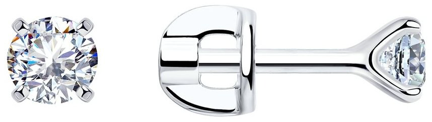 Пусеты SOKOLOV 94021746 вес 1.1 г серебро, фианит купить,7749