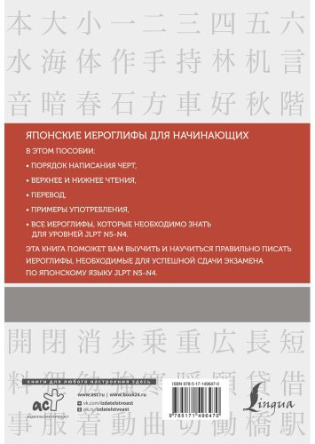 Воронина Н.А.: Японские иероглифы. Рабочая тетрадь для начинающих. Уровни JLPT N5-N4 купить,NaN