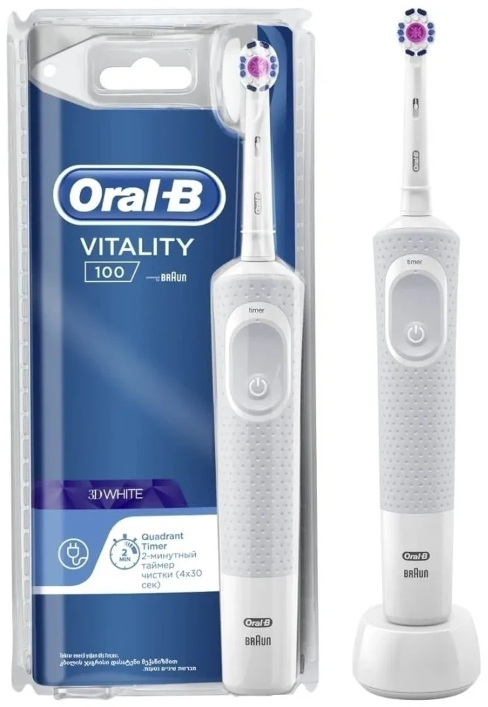 Электрическая зубная щетка Oral-B Vitality D100.413.1 PRO 3D White type 3710 White