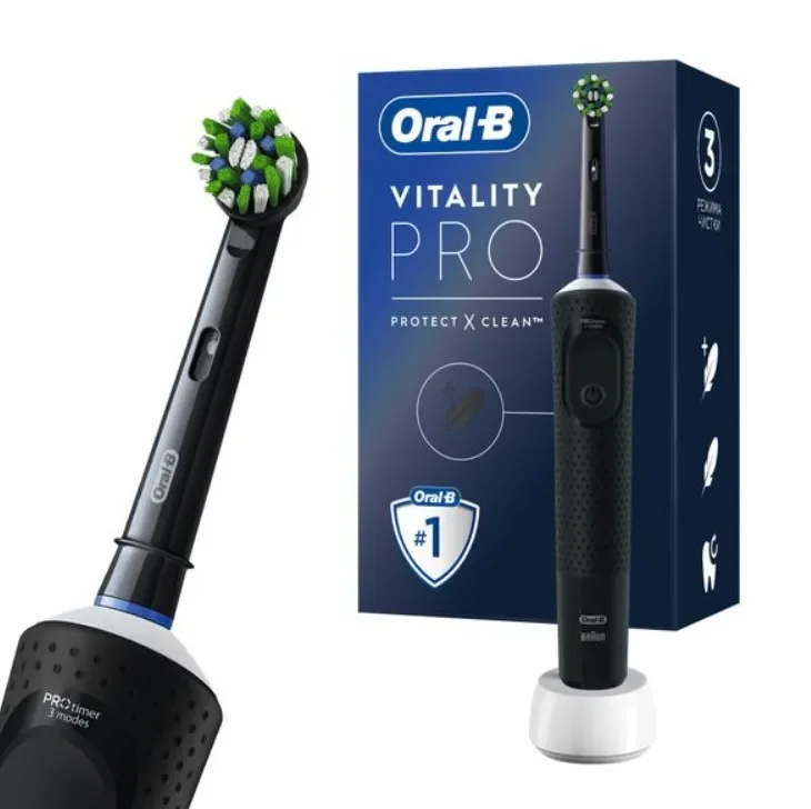 Электрическая зубная щетка Oral-B Vitality Pro Cross Action D103.423.3H Black - ForteMarket Электрическая зубная щетка Oral-B Vitality Pro Cross Action D103.423.3H Black купить,0