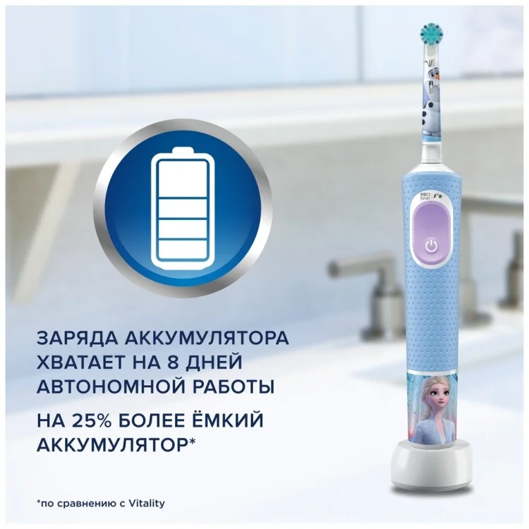 Насадки для зубной щетки Oral-B Vitality Pro Kids D100.413.2K Frozen White-Blue купить,0