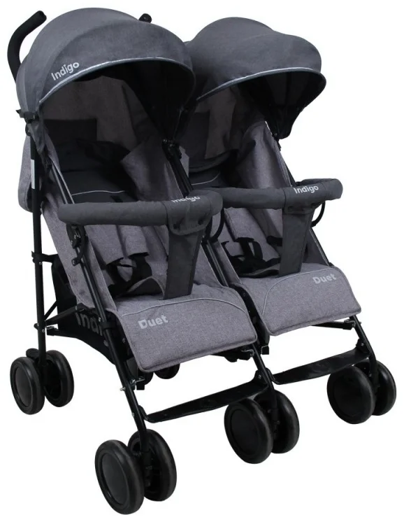 Коляска для двойни Indigo Duet Gray
