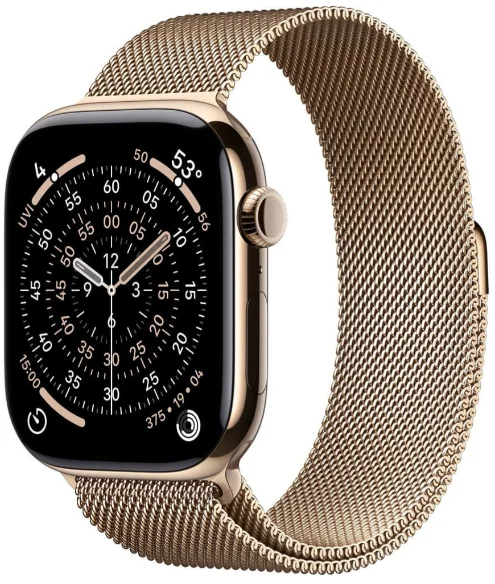 Смарт-часы Apple Watch Series 11&nbsp;GPS + Cellular 46mm MFD74 Gold Titanium Case with Gold Milanese Loop купить,NaN