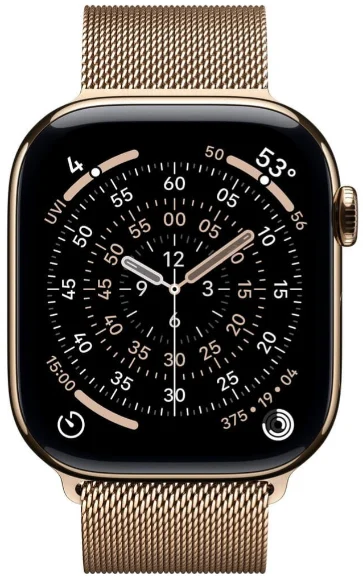 Смарт-часы Apple Watch Series 11&nbsp;GPS + Cellular 46mm MFD74 Gold Titanium Case with Gold Milanese Loop купить,NaN