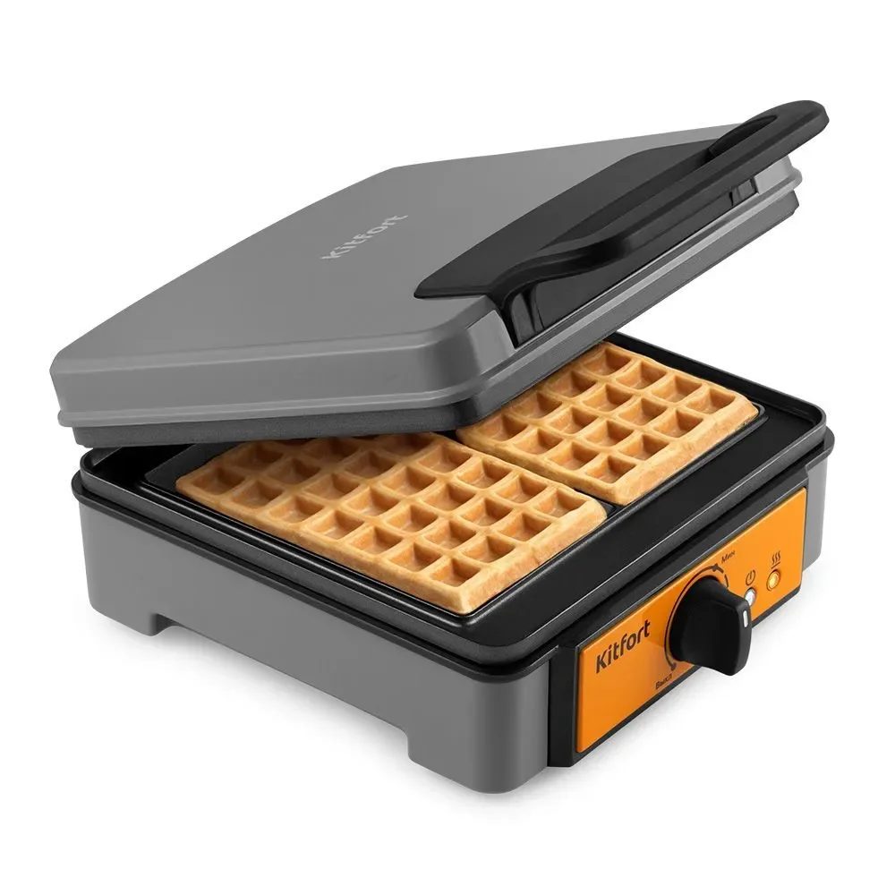 Вафельница Kitfort КТ-1694 Grey Orange купить,0