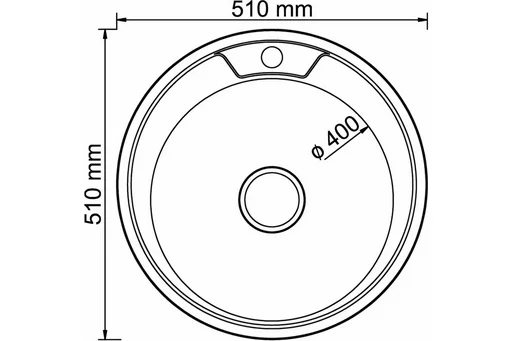 Мойка с сифоном Mixline 528184 51х51х17см хром