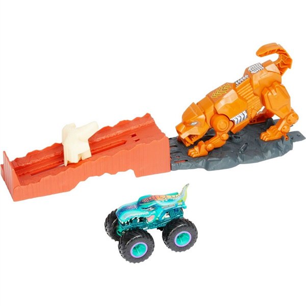 Игровой набор Hot Wheels Monster Trucks  Поединок с саблезубым купить,NaN