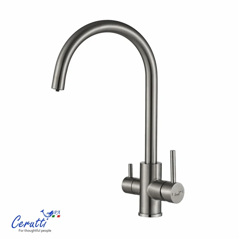 Смеситель для кухни CeruttiSPA Aniello BN матовый никель - ForteMarket Смеситель для кухни CeruttiSPA Aniello BN матовый никель купить,62300