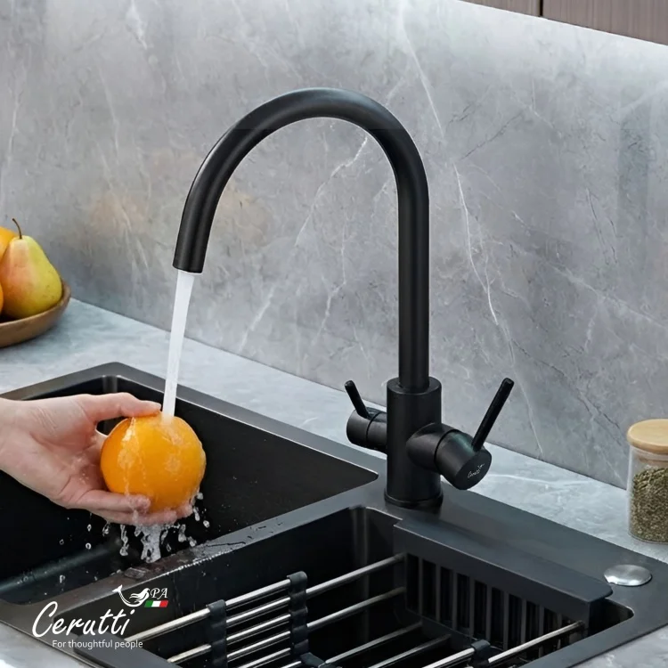 Смеситель для кухни CeruttiSPA Aniello B черный матовый купить,60400