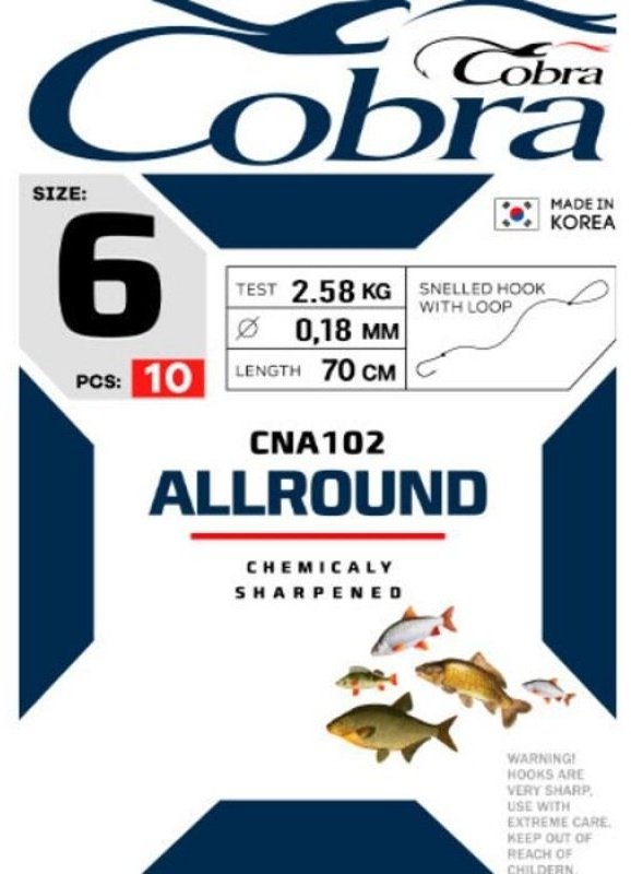 Крючок для рыбалки Cobra CNA102-006 одинарный серебристый 10 шт купить,NaN