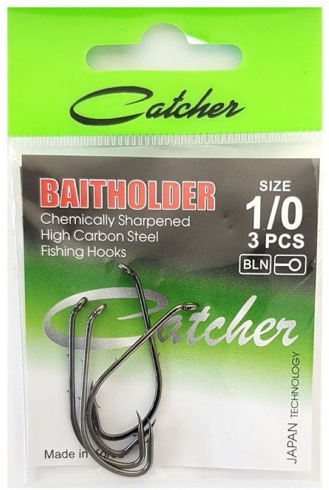 Крючок для рыбалки Catcher KCB-1-0 одинарный черный 3 шт купить,NaN