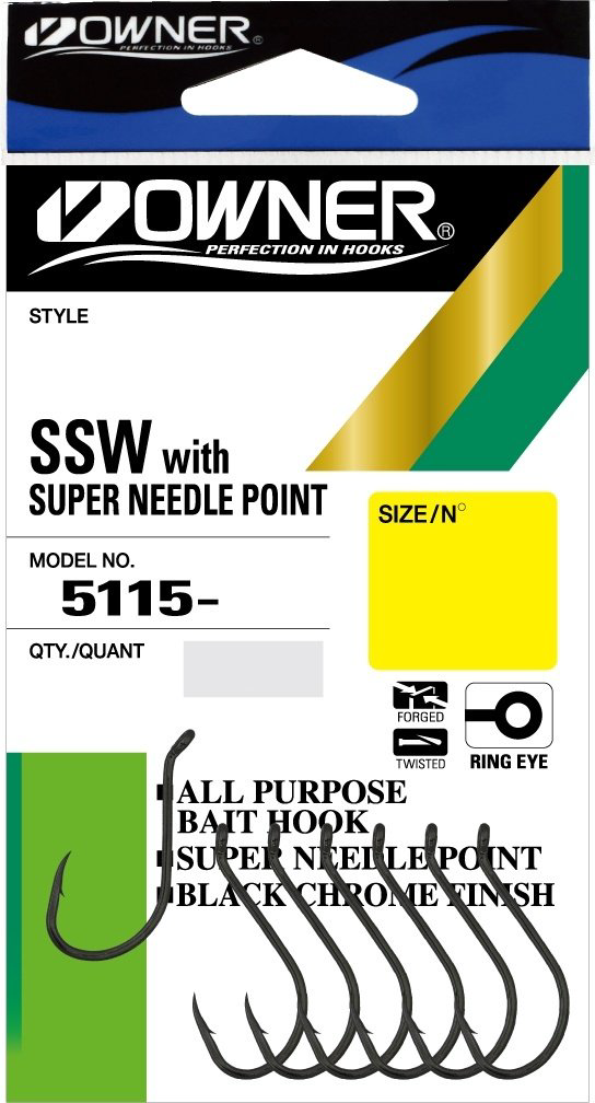 Крючок для рыбалки Owner 5115-031 одинарный черный 10 шт