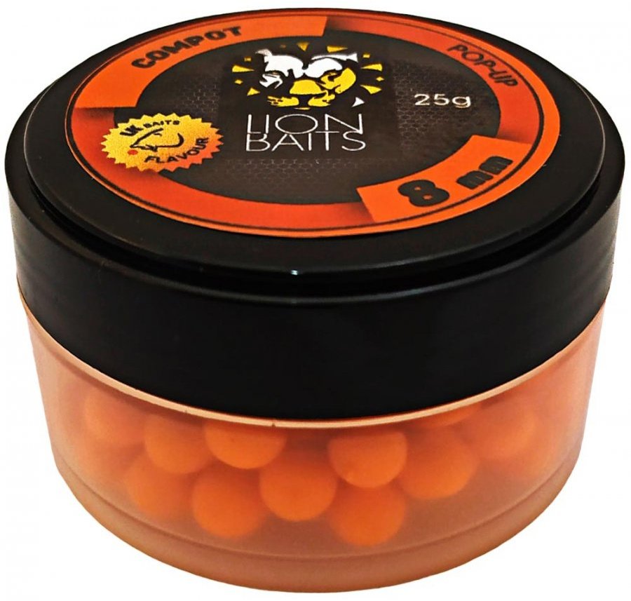 Прикормка Lion Baits Бойлы Pop-Up 8 мм 25 г LB-002910 компот 0.025 кг купить,NaN