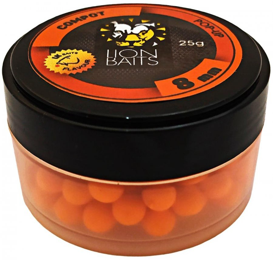 Прикормка Lion Baits Бойлы Pop-Up 8 мм 25 г LB-002910 компот 0.025 кг купить,NaN