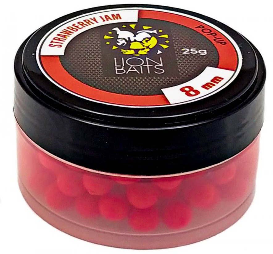 Прикормка Lion Baits Бойлы Pop-Up 8 мм 25 г LB-002934 клубника 0.025 кг купить,NaN