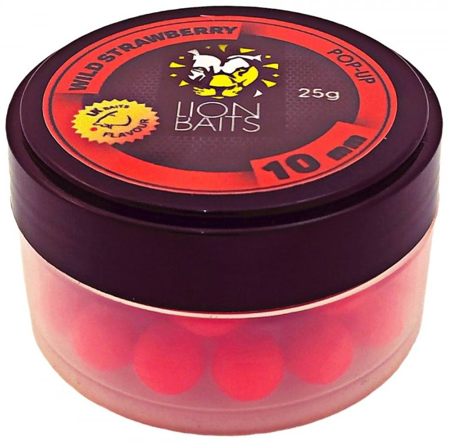 Прикормка Lion Baits Бойлы Pop-Up 10 мм 25 г LB-002912 земляника 0.025 кг купить,NaN