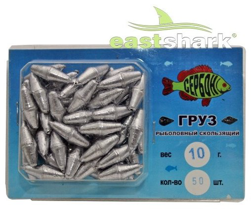 Грузило Капля East Shark скользящее 10 г купить,NaN