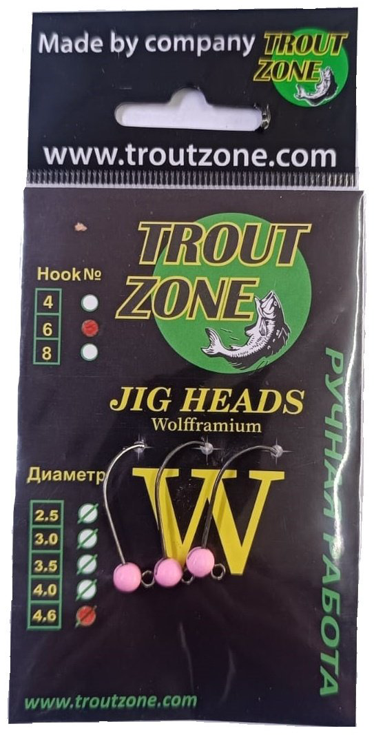 Крючок для рыбалки Trout Zone TZ04 6 розовый джиговый черный 3 шт