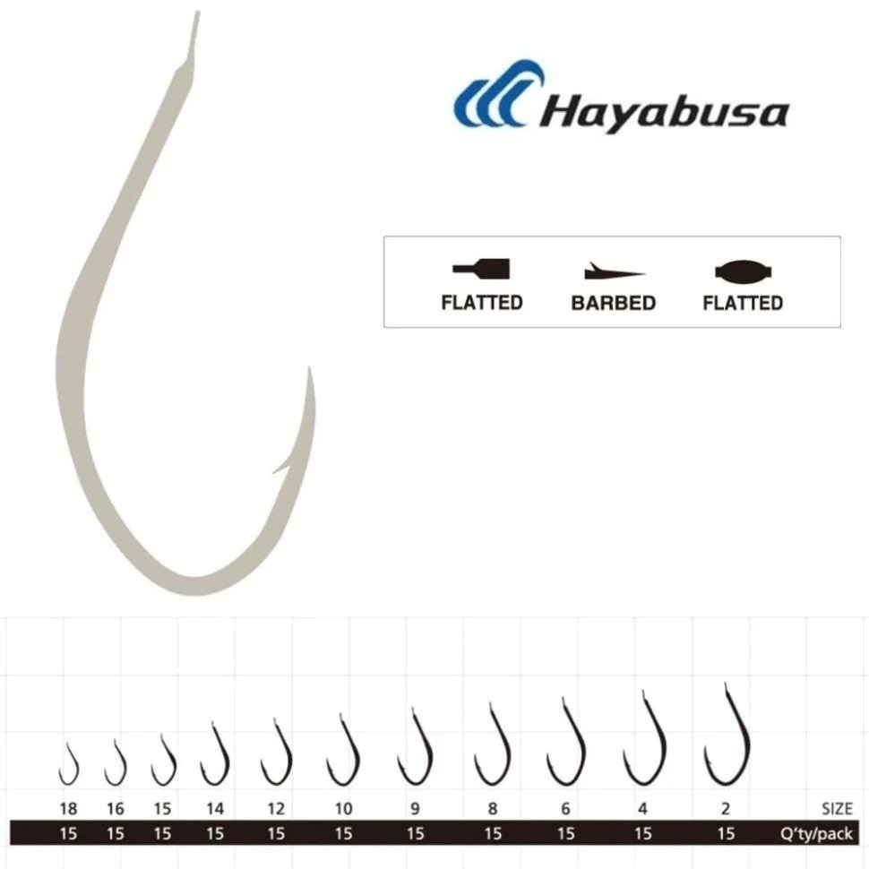 Крючок для рыбалки Hayabusa EB15611-10 одинарный серебристый 15 шт
