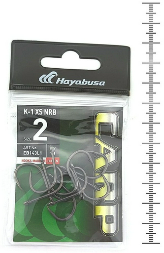 Крючок для рыбалки Hayabusa K-1 XS NRB# 8 карповый черный 10 шт