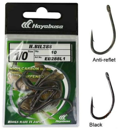 Крючок для рыбалки Hayabusa QB288L1-8 карповый черный 10 шт