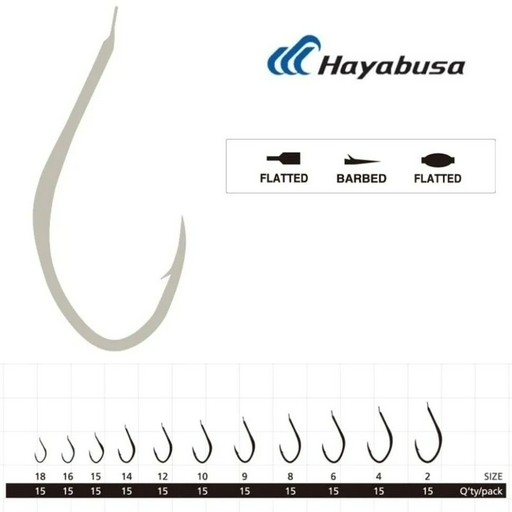 Крючок для рыбалки Hayabusa EB15611-10 одинарный серебристый 15 шт