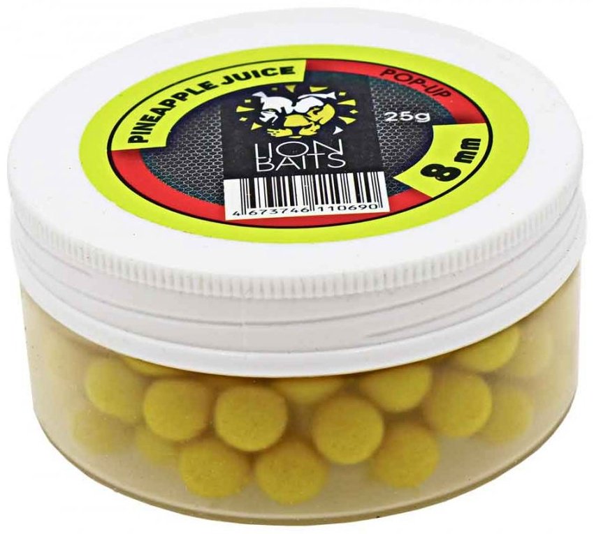 Прикормка Lion Baits Бойлы Pop-Up 8 мм 25 г LB-002906 ананас 0.025 кг купить,NaN