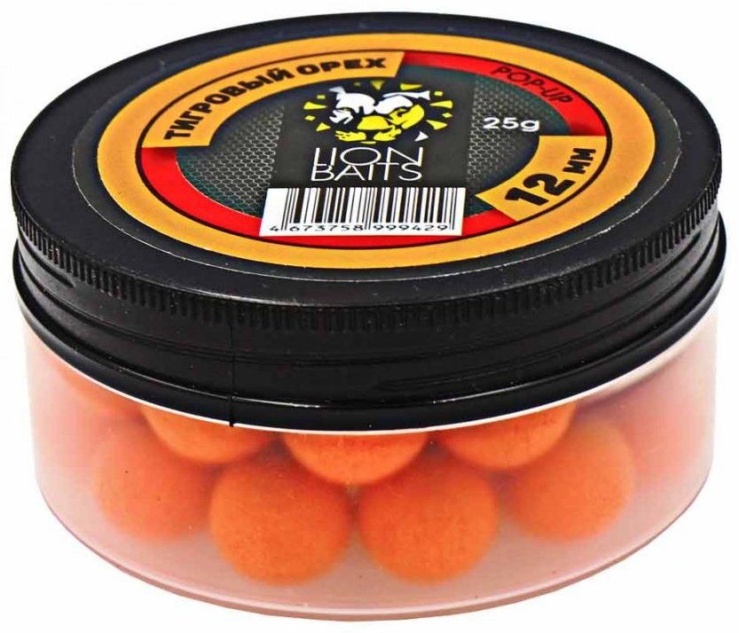 Прикормка Lion Baits Бойлы Pop-Up 12 мм 25 г LB-002971 тигровый орех 0.025 кг