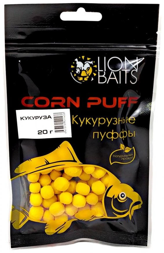 Прикормка Lion Baits Кукурузные пуффы Corn puff кукуруза 0.02 кг купить,NaN
