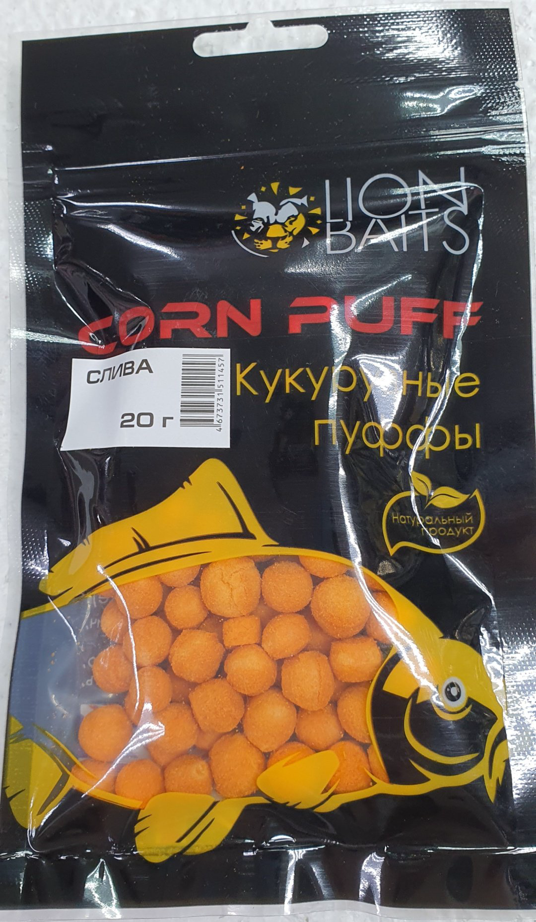 Прикормка Lion Baits Кукурузные пуффы Слива 20 г слива 0.1 кг купить,NaN