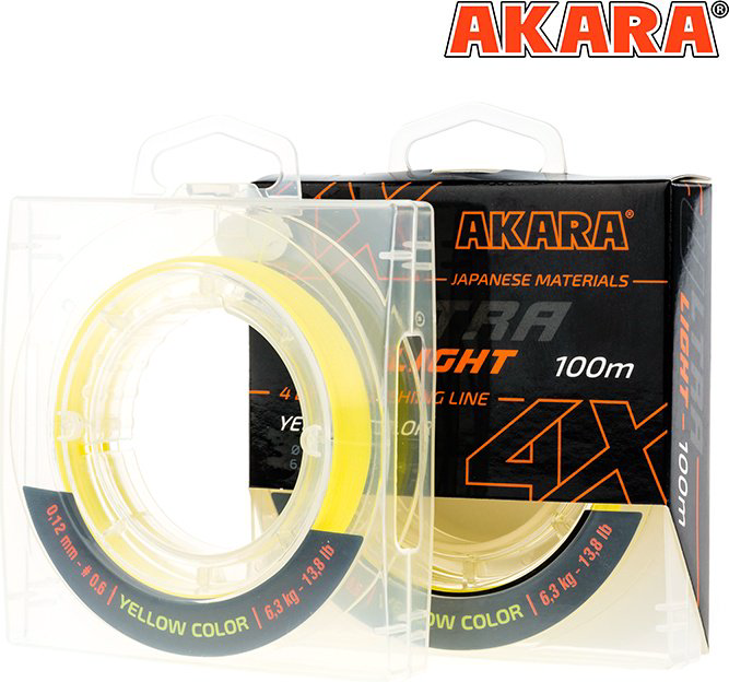 Леска Akara плетеная AULY-100-006 0.06 мм желтый купить,NaN