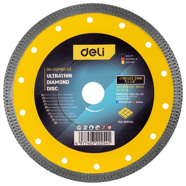 Диск отрезной алмазный 180x22.2х1.8 мм, DELI EDH-CQP180-E2 купить,NaN