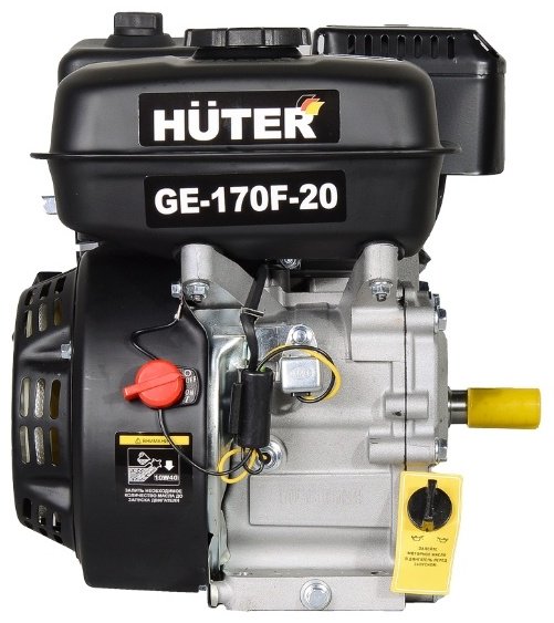 Двигатель бензиновый 7 л.с. GE-170F-20 Huter четырехтактный, объём 212 см³, бак 3.6 л, объём картера 0.6 л, ручной стартер, диаметр выходного вала 20 мм 70/15/2 купить,NaN