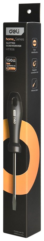 DELI отвертка EHT1106 SL6х150 мм