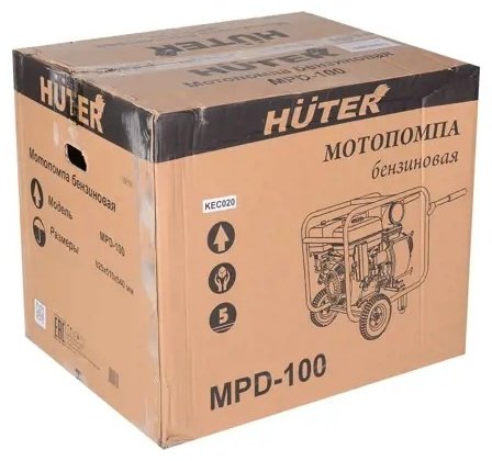 Мотопомпа Мотопомпа Huter MPD-100 четырехтактактная высота напора 32 м производительность 1800 л/мин 70/11/6